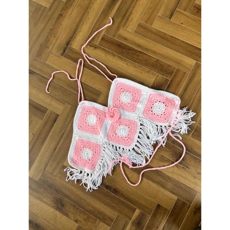 fringed knit crochet camisole