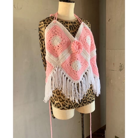 fringed knit crochet camisole