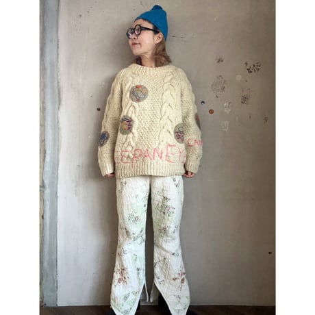 vintage quilt　pants