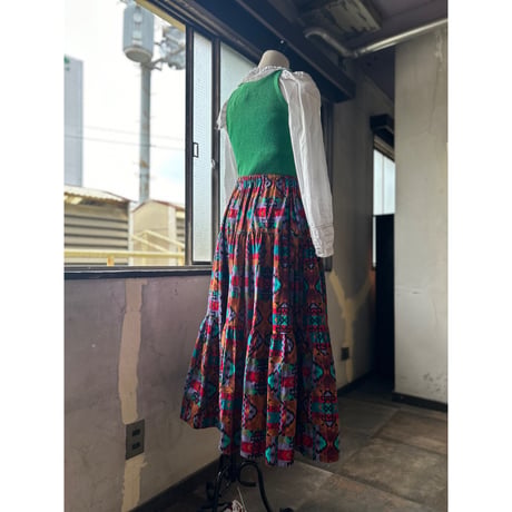 1980s African batik skirt