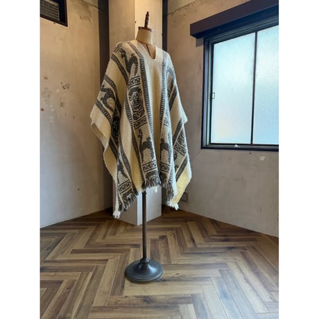 poncho　wool　ネイティブポンチョ