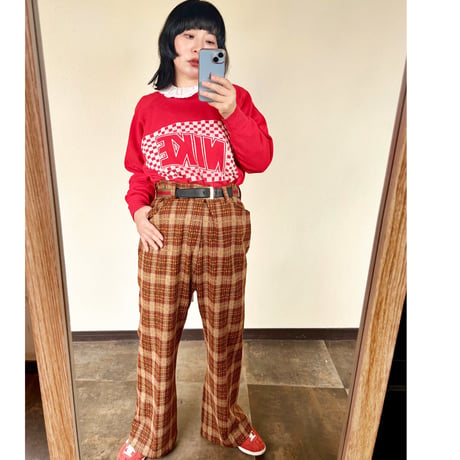 vintage 1970s チェックパンツ