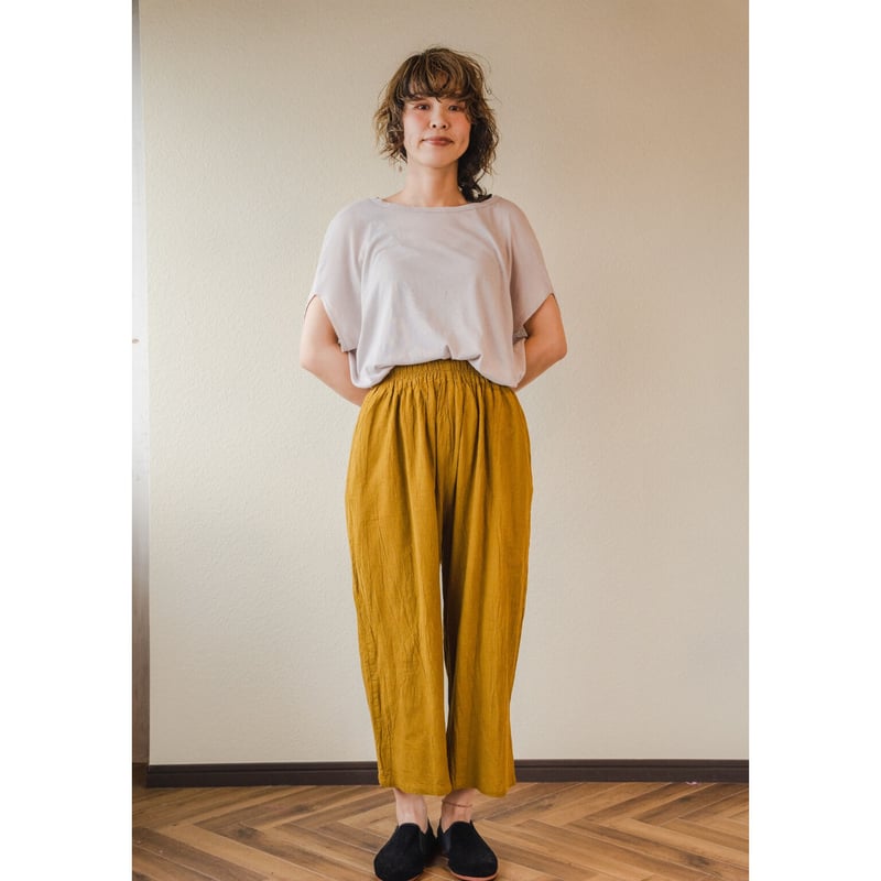 ヂェン先生の日常着 ストレートパンツ S キャメル 春夏生地 ヂェン先生の日常着 ストレートパンツ S キャメル 春夏生地