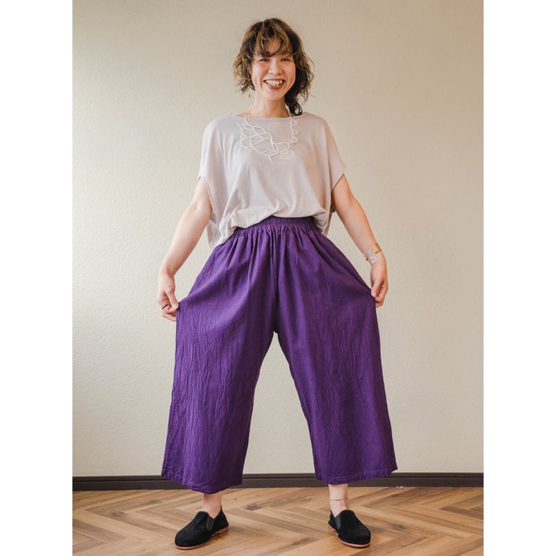 ヂェン先生の日常着 ストレートパンツ S パープル 春夏生地 ヂェン先生の日常着 ストレートパンツ S パープル 春夏生地
