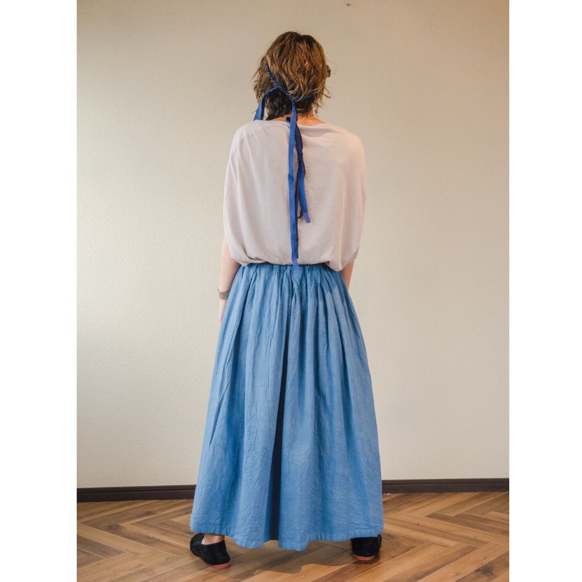 ヂェン先生の日常着 ダークブルー ストレート Mサイズ ヂェン先生の日常着 ストレートパンツS ブラック 春夏生地