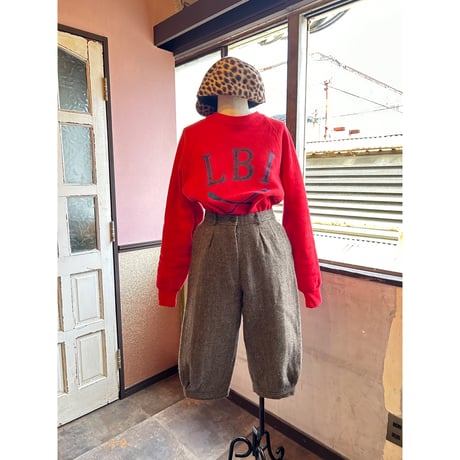 80s ヘリンボーン ツイード ウールパンツ