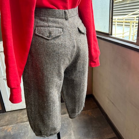 80s ヘリンボーン ツイード ウールパンツ