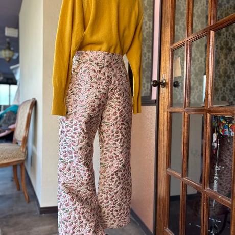 used　キルティング花柄パンツ