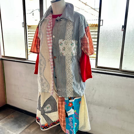 yushokobayashi  patchwork short trousers