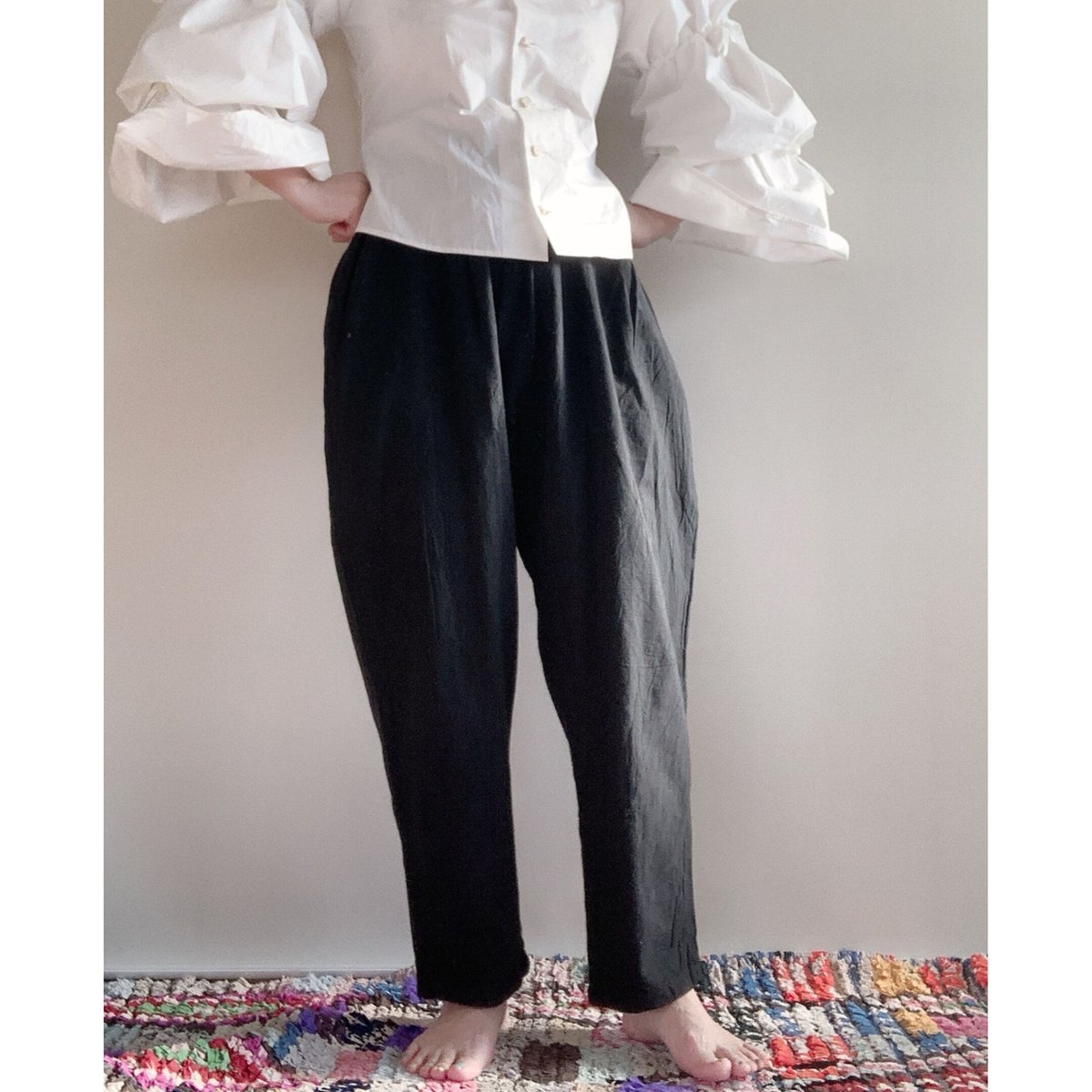 ヂェン先生の日常着◎テーパードパンツ◎M◎美品です＾＾ ヂェン先生の日常着 テーパードパンツ M ライトピンク 春夏生地