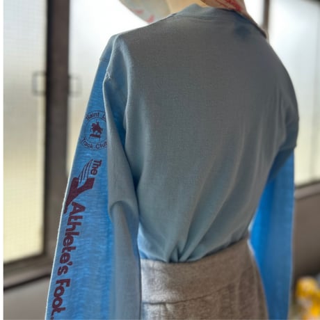 vintage ライトブルーロンT いい感じの薄め生地