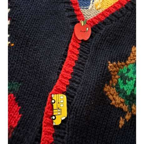 ＨＡＰＰＹknit　アメフトニットカーデ　vintage スポーツ柄ニット