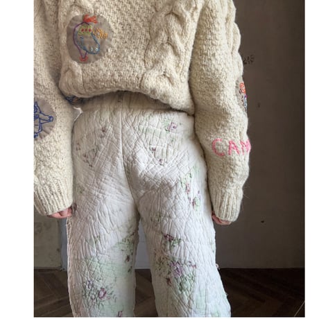 vintage quilt　pants