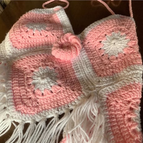 fringed knit crochet camisole