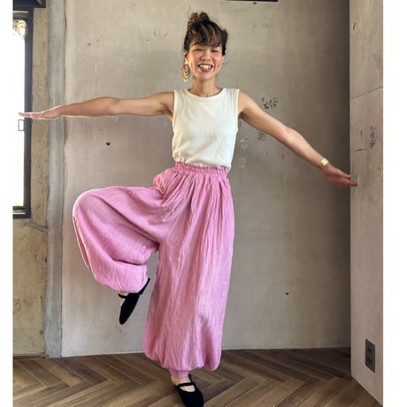 ヂェン先生　パンツ　ピンク　S ヂェン先生の日常着ストレートパンツS 朱赤 春夏生地 | THE MISONO