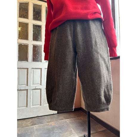 80s ヘリンボーン ツイード ウールパンツ