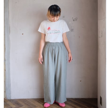 訳あり！！50%OFFヂェン先生の日常着ストレートパンツS　ライトグレー　春夏生地