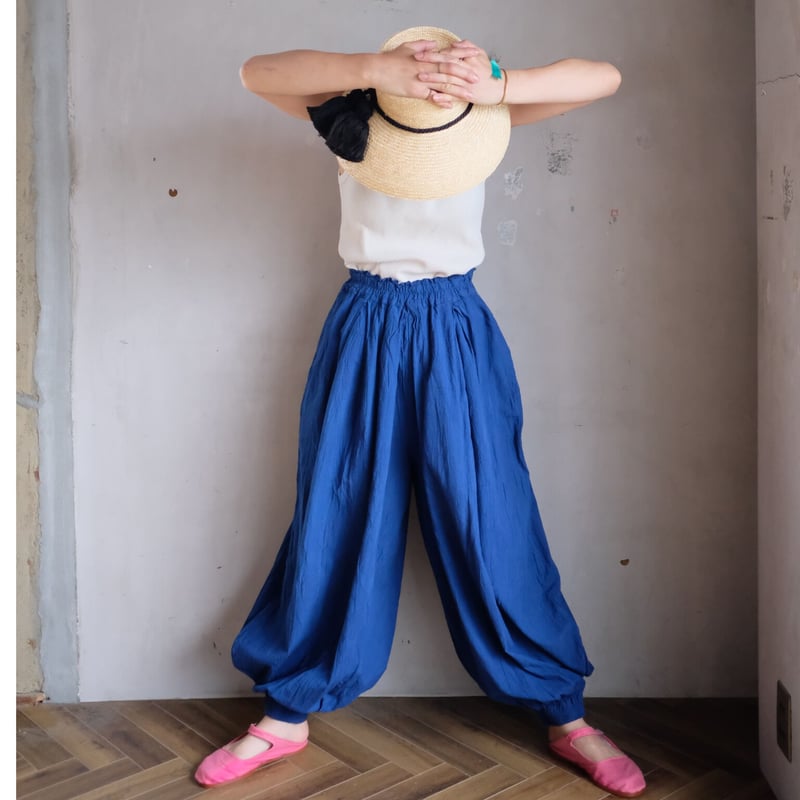 ヂェン先生の日常着レギュラーバルーンM ブルー② 春夏生地