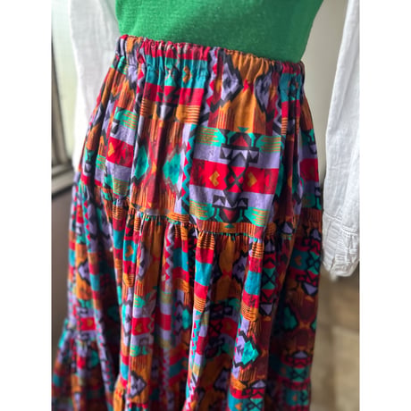1980s African batik skirt