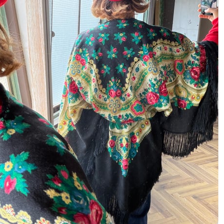 1970s　Flower Poncho