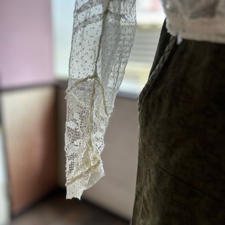 vintage antique 1920s 刺繍　生成り