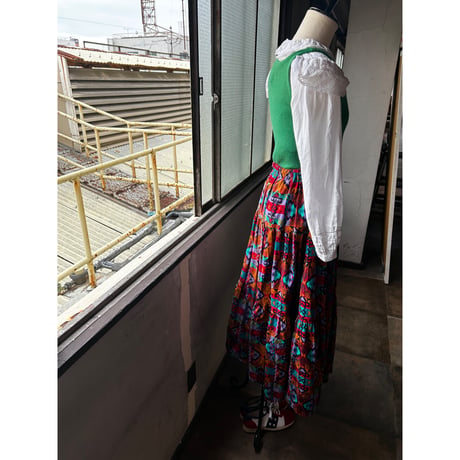 1980s African batik skirt