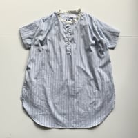 KIDS: white collor shirt 100cm, 110cm - water blue stripe