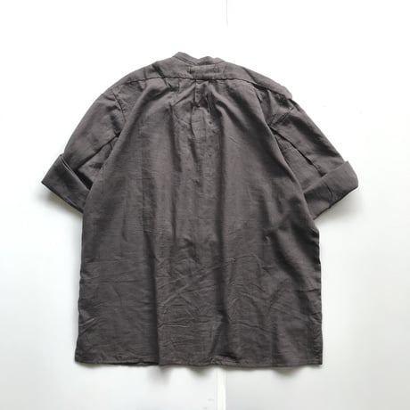 Plastron shirt： light french cotton brown