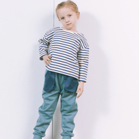 sample: バスクシャツ　blue :M (110cm)