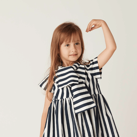 23SS:Audrey blouse -navy x white