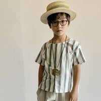 cross shirt  - green stripes