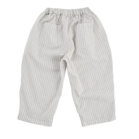 wide tuck pants: ecru, blue