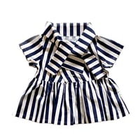 23SS:Audrey blouse -navy x white