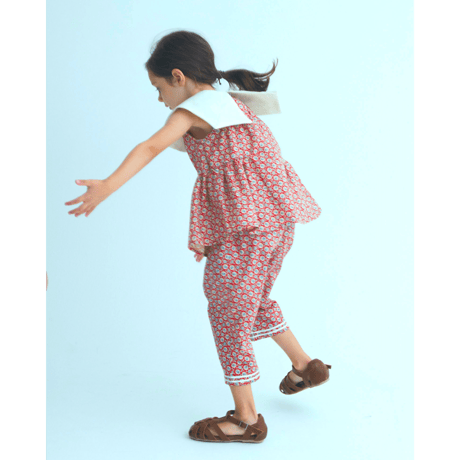 Sailor pants long : Red little flower