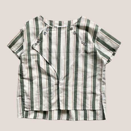 cross shirt  - green stripes