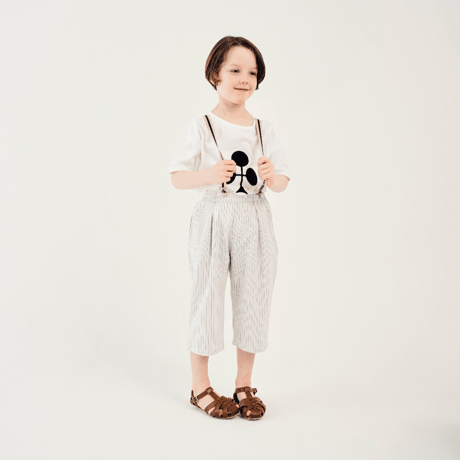 wide tuck pants: ecru, blue