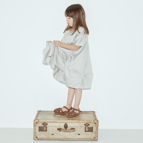 gather dress- ice blue satin  S,M,L