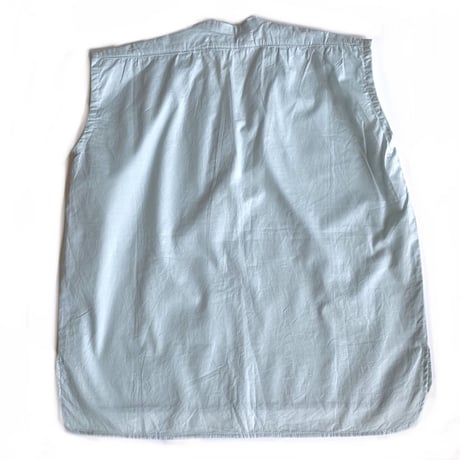 Sleeveless smock shirt：water blue