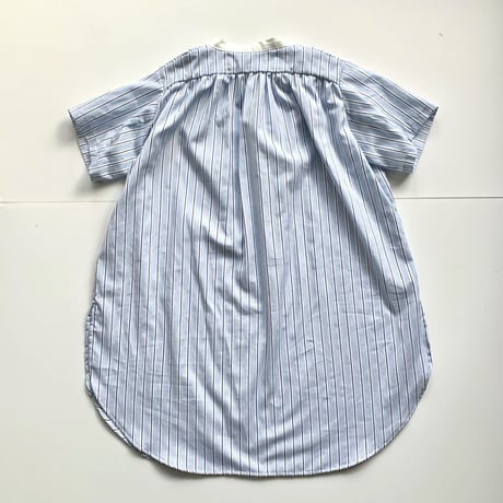 KIDS: white collor shirt 100cm, 110cm - water blue stripe