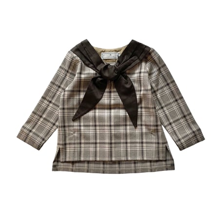 check sailor shirt : Black check