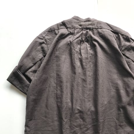 Plastron shirt： light french cotton brown