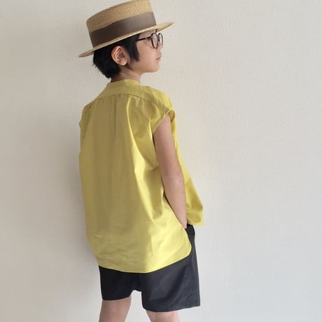 Sleeveless smock shirt：water blue