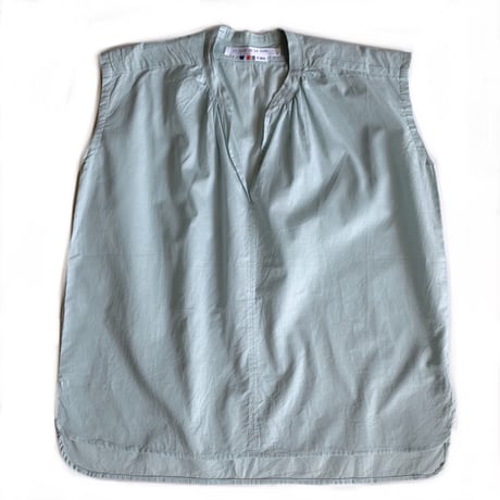 Sleeveless smock shirt：water blue