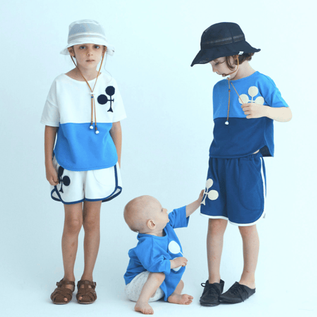 Jogging pants : Ivory x Navy  line