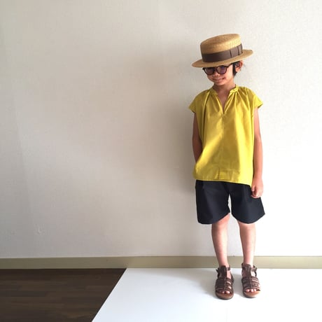 Sleeveless smock shirt：water blue