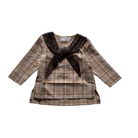 check sailor shirt : Beige check
