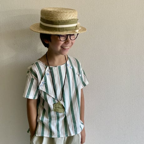 cross shirt  - green stripes