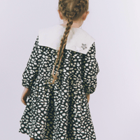 square collar dress：dalmatian