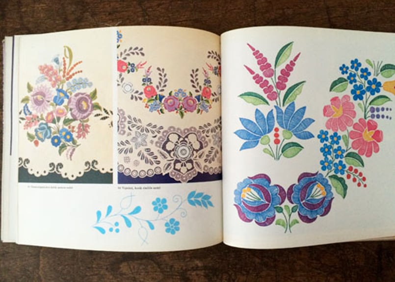 カロチャ刺繍　Kalocsai viragok 図案　ハンガリー洋書　レース HUNGARY EMBROIDERY BOOK ハンガリー カロチャ刺繍の本 Kalocsai
