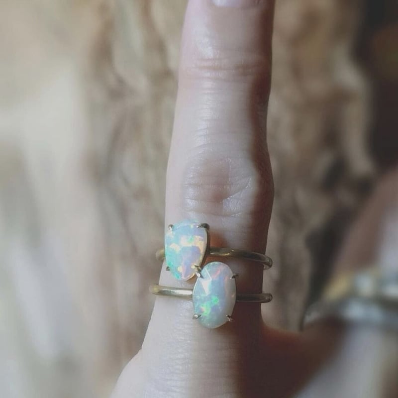 100184 エチオピアオパールピンキーリング K10YG | THE WORLD OF SUKES